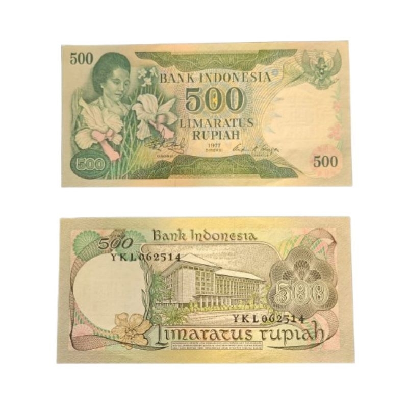 [Koleksi] negara Indonesia 500 rupiah bunga+ibu konde tahun 1977 Kondisi UNC -AUNC MULUS GRESS Bagus