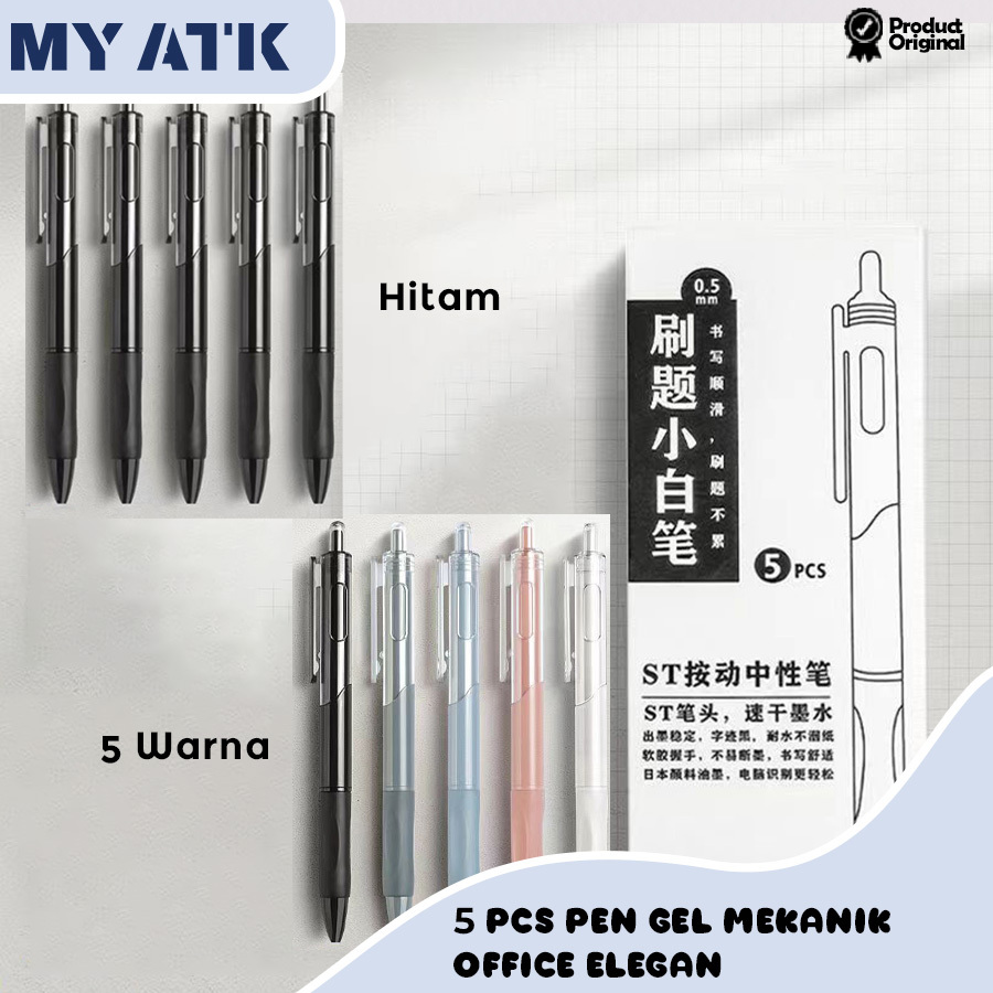 

5PCS Gel Pen Pulpen Pena 0.5 mm/ Pena Gel Aesthetic