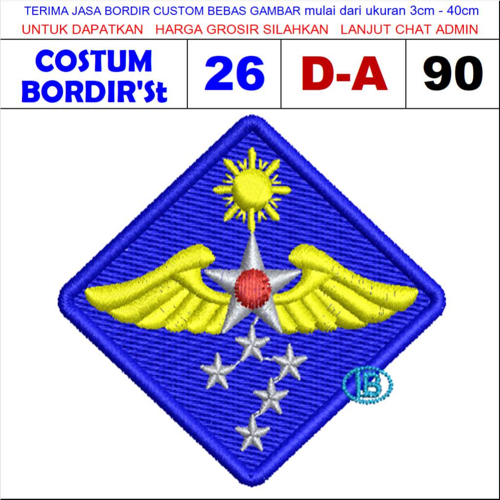 PATCH BORDIR LOGO D-A90 WW2 ARMY AIR FORCE  - CUSTOM BORDIR'ST TESTIMONI