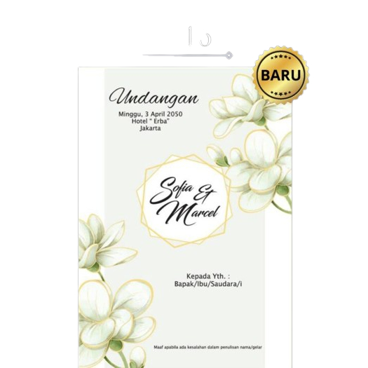 CETAK UNDANGAN MOTIF TERBARU UNDANGAN ERBA 2516 MINIMAL ORDER 100 PCS