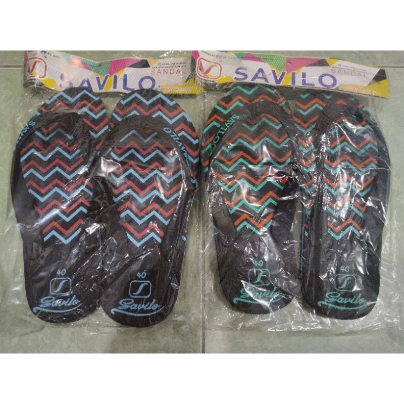 Sandal Swallow Savilo Sandal Jepit Hitam Corak Warna Warni 1psg