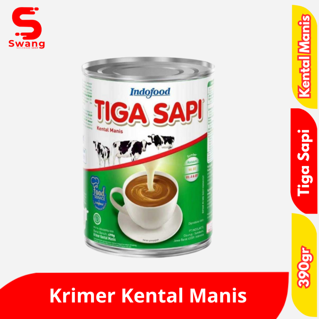 

TIGA SAPI Krimer Kental Manis Putih 390gr Kaleng
