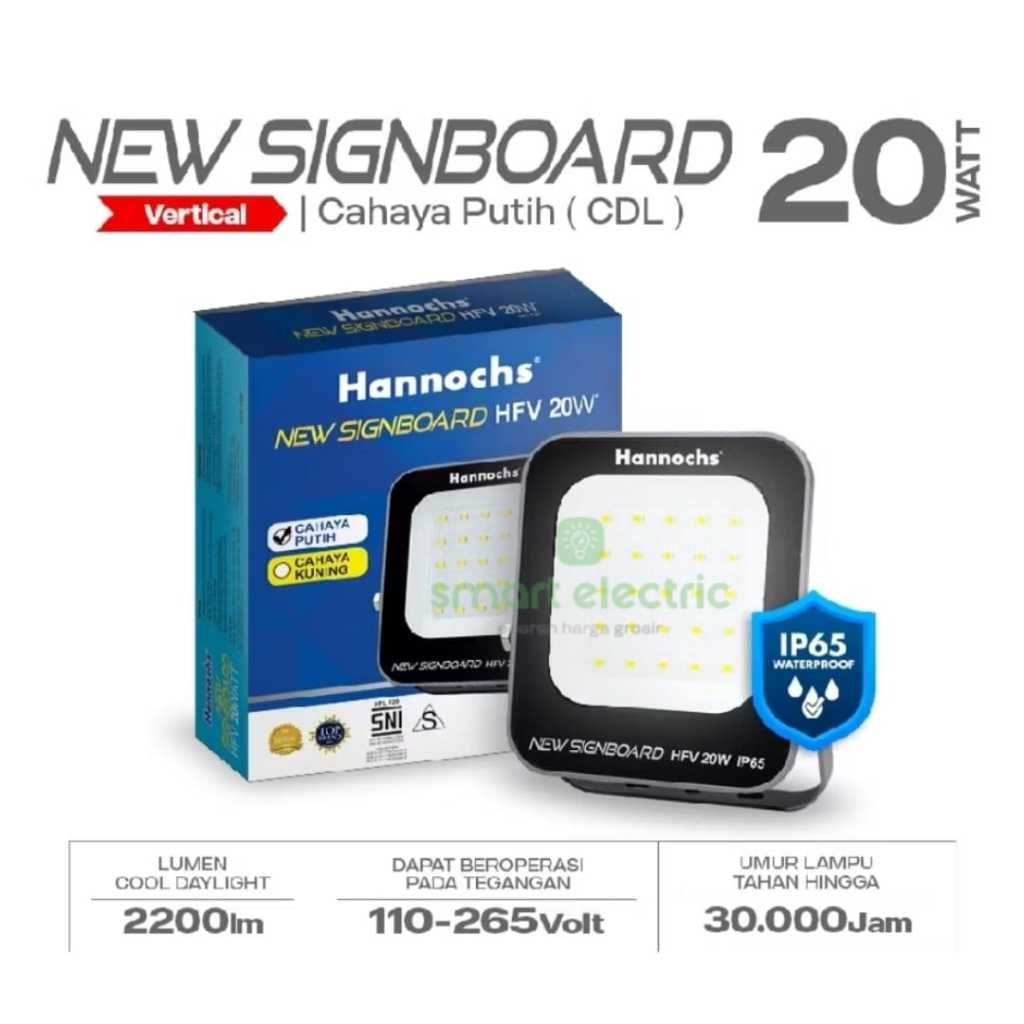 Hannochs Lampu Sorot LED Flood Light Signboard 20 Watt Lampu Tembak