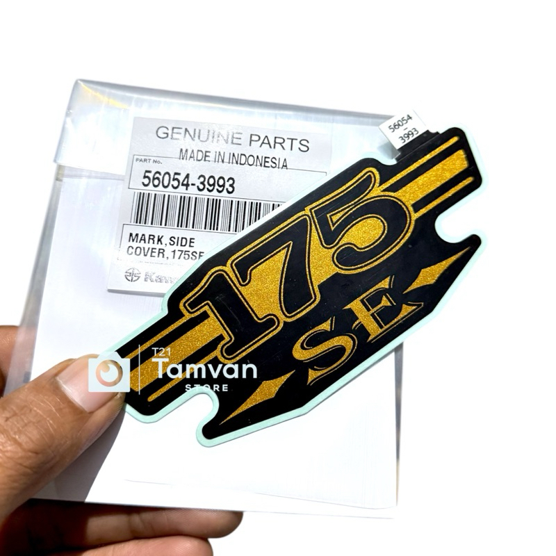 STICKER EMBLEM LOGO W175 SE W175 SPECIAL EDITION BLACK GOLD ORIGINAL KAWASAKI