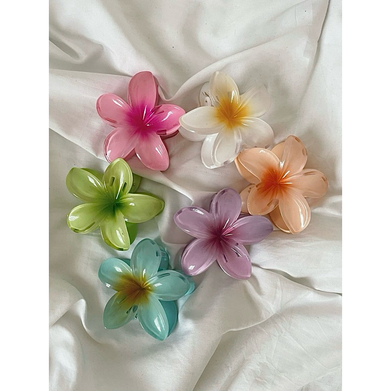 [ READY ] jepit rambut bunga kamboja / jedai bunga kamboja viral / jedai pantai / jedai tas bunga ka