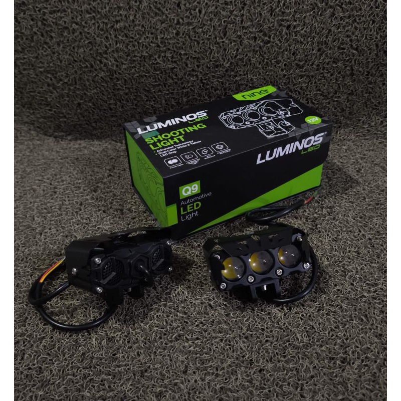 3 Maya Lampu Luminos LED 3 Mata Q9 . New Q9 harganya Sepasang dapat 2 / Lampu Tembak
