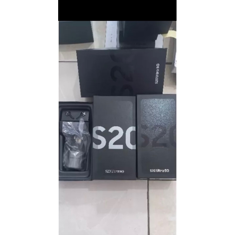 

dus box Samsung S20 ultra 5G fullset acc ready semua warna free request sticker