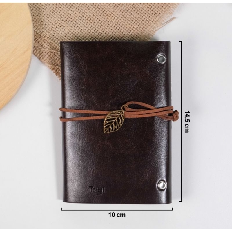 

Buku Catatan Binder Kulit Retro Leaf Kertas B7 - BSD666 - Coffee