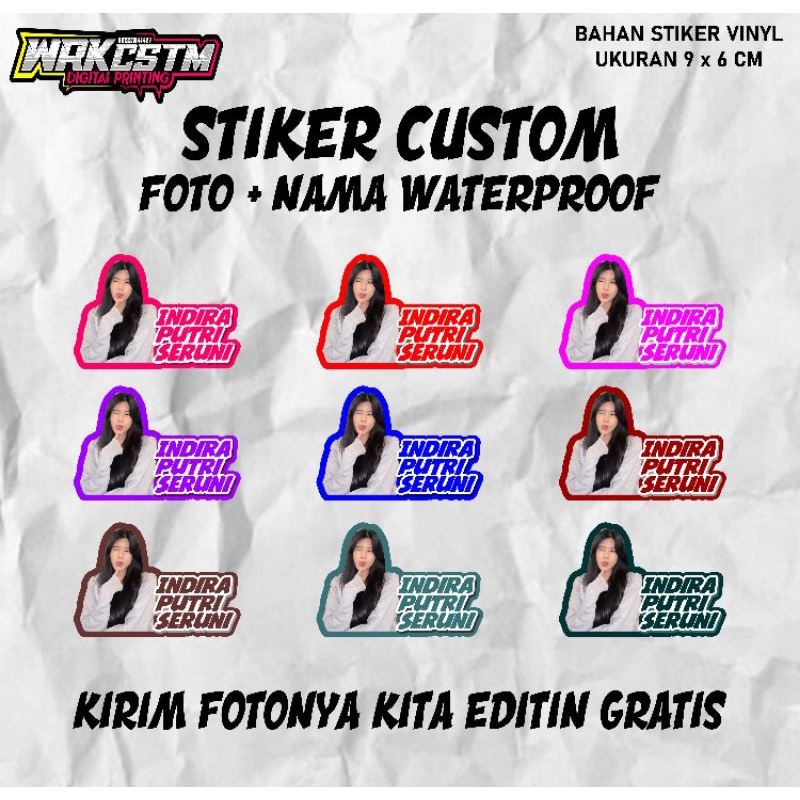 

STIKER CUSTOM NAMA DAN FOTO FREE DESAIN WATERPROOF MURAH