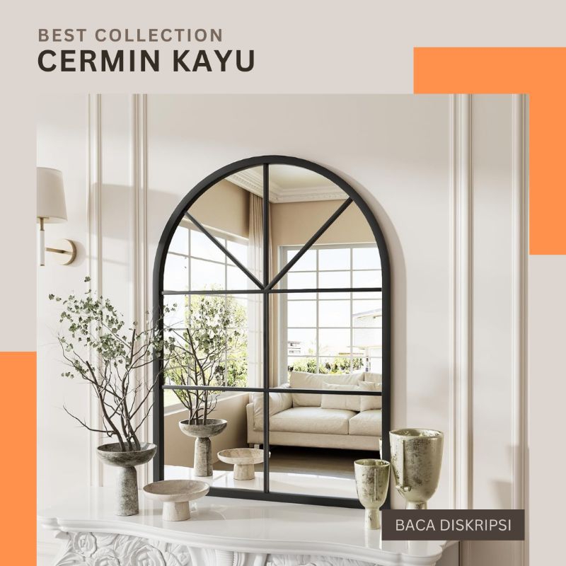 CERMIN DEKORASI RUANGAN / CERMIN DINDING 80x60 CM