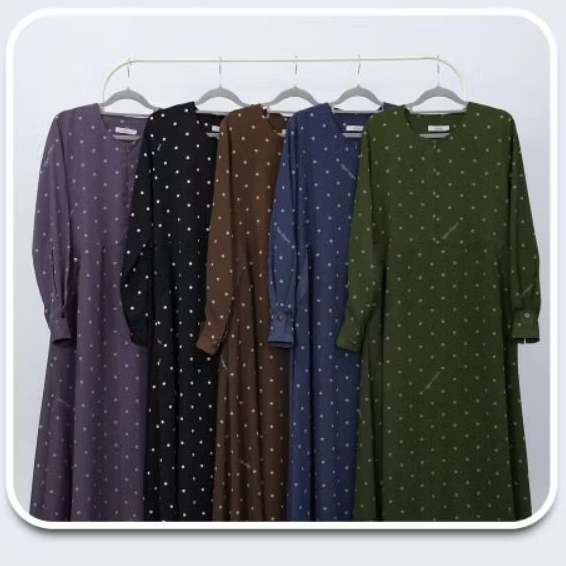 Gamis Polkadot Divia Gamis Motif Hijab Hayuri
