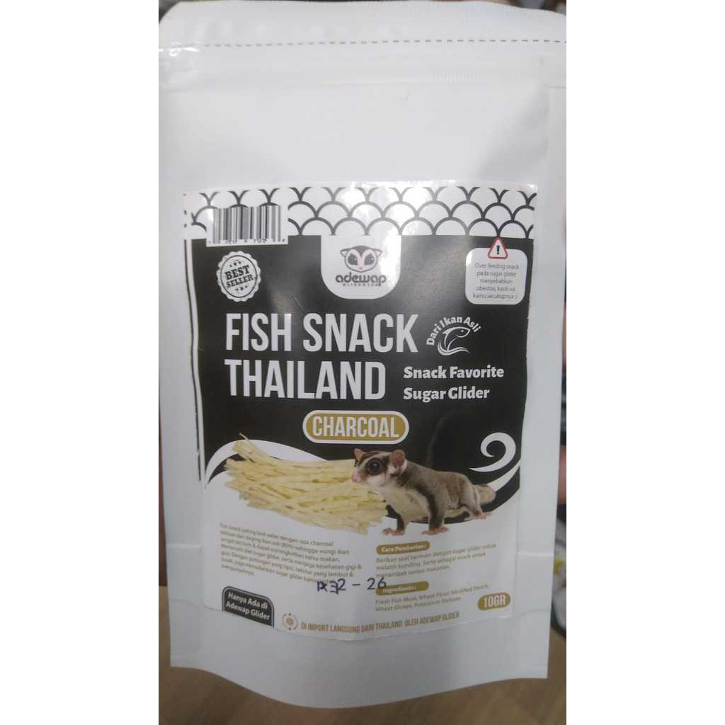 ADEWAP GLIDER Charcoal Fish Snack Camilan Pembersih Gigi Sugar Glider