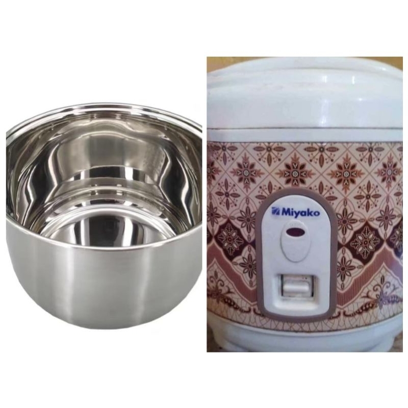 (PANCI SAJA) Panci Stainless Steel Utk Magic Com Miyako Mini Batik