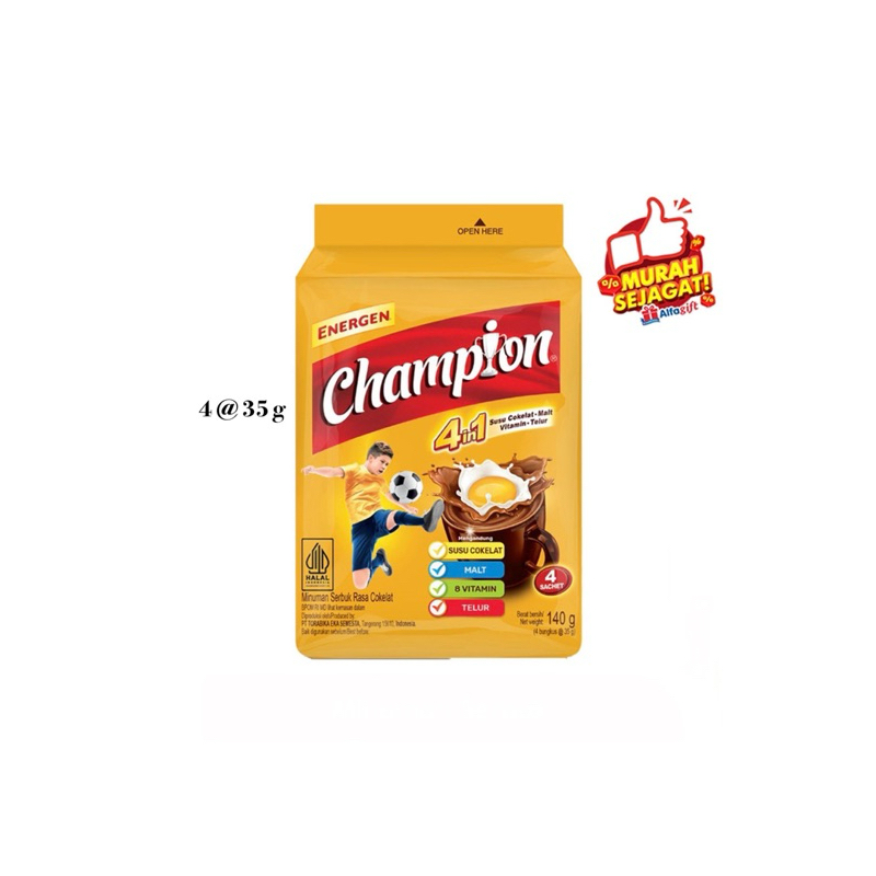 

Energen Champion Minuman Serbuk Cokelat Bag 4x35 g