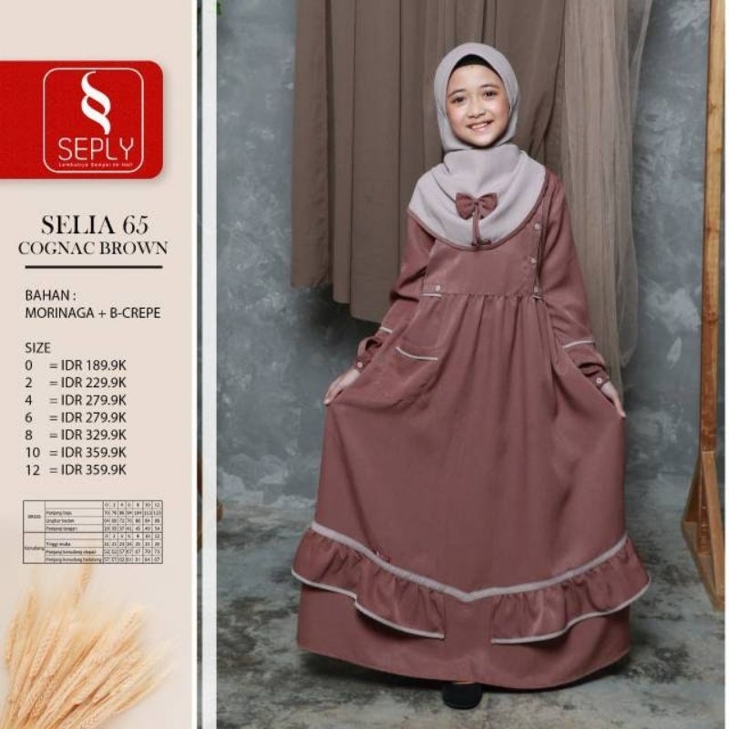 GAMIS ANAK SEPLY SELIA SIZE 6 BY SEPLY- GAMIS ANAK - GAMIS ANAK CANTIK -GAMIS ANAK SET HIJAB - GAMIS