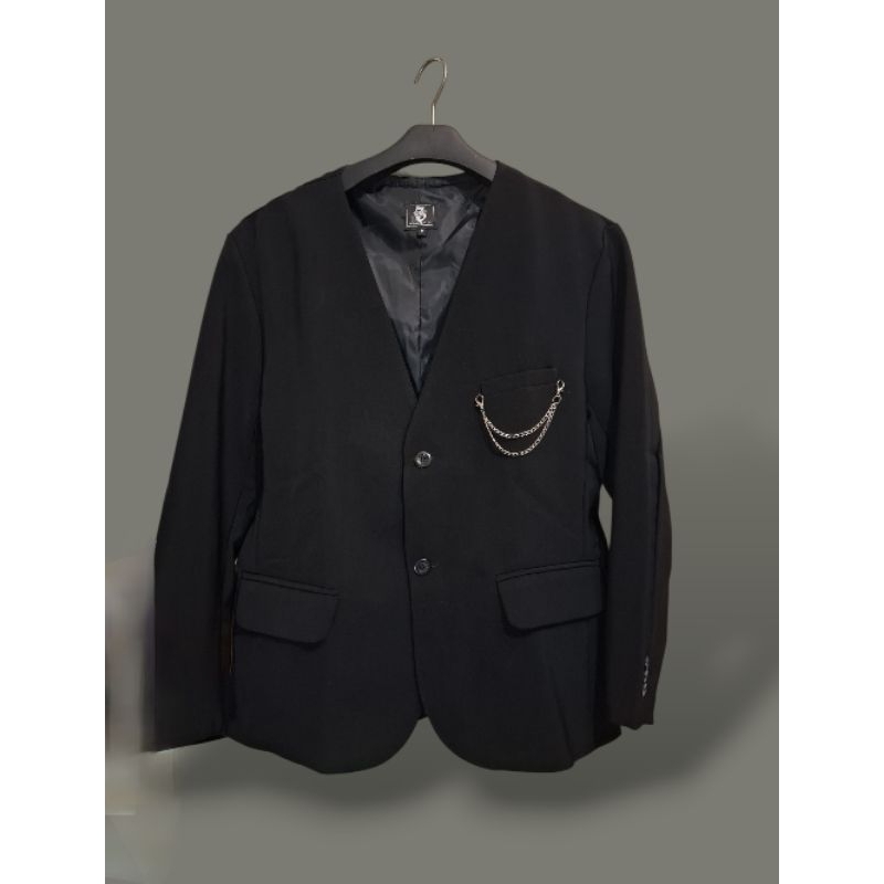 Blazer Unisex Oversize Pria wanita Hitam