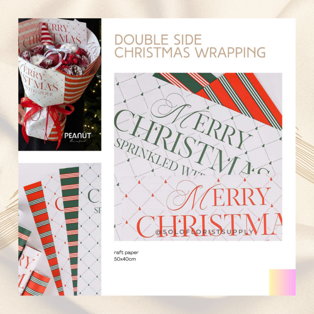 

DOUBLE SIDE CHRISTMAS WRAPPPING GIFT CRAFT NATAL WRAPPING MOTIF MERRY XMAS HADIAH NATAL DEKORASI
