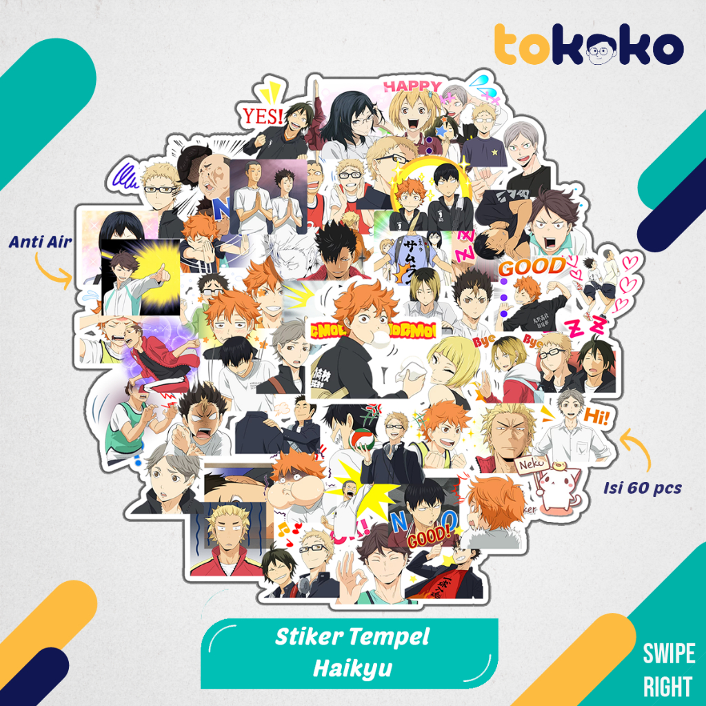 

Stiker Cutting Haikyu Anime Kartun Film Paper Vinyl Laptop Koper Tumbler Kulkas DIY