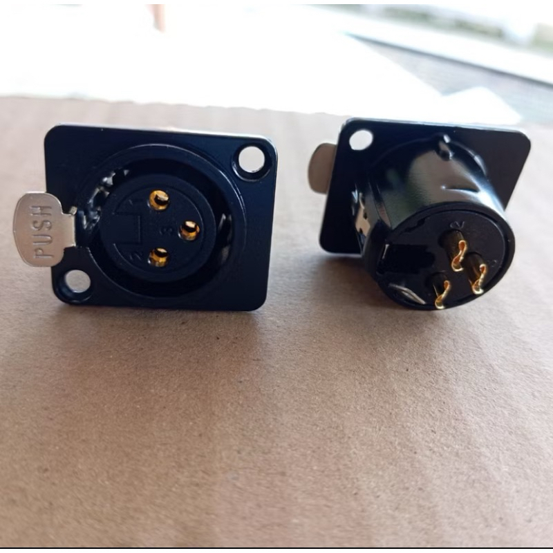 Soket Canon Body Besi FAHRENHEIT  ORIGINAL / Soket Canon Chasis XLR Female fahrenheit Hitam