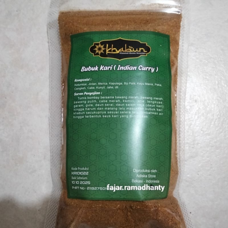 

Bubuk Kari Khabun 50gr-100gr
