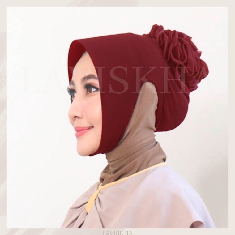 22 siap kirim Ciput Anti Budeg Turki Spandeks Antem Marsha Cepol Inner bunga brukat organza FREE mik