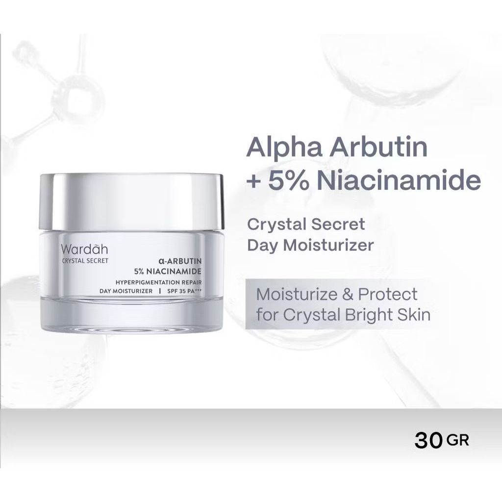 Wardah Alpha Arbutin + 5% Niacinamide Crystal Secret Brightening Day Cream - Pelembab Wajah yang Men