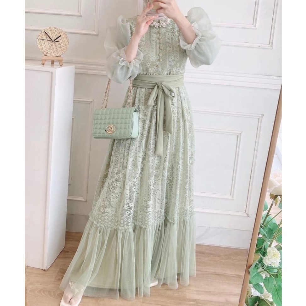 22 Recomended MAXI INARA BRUKAT  gamis brukat  gamis ootd gamis wisuda gamis wedding gamis casual  g