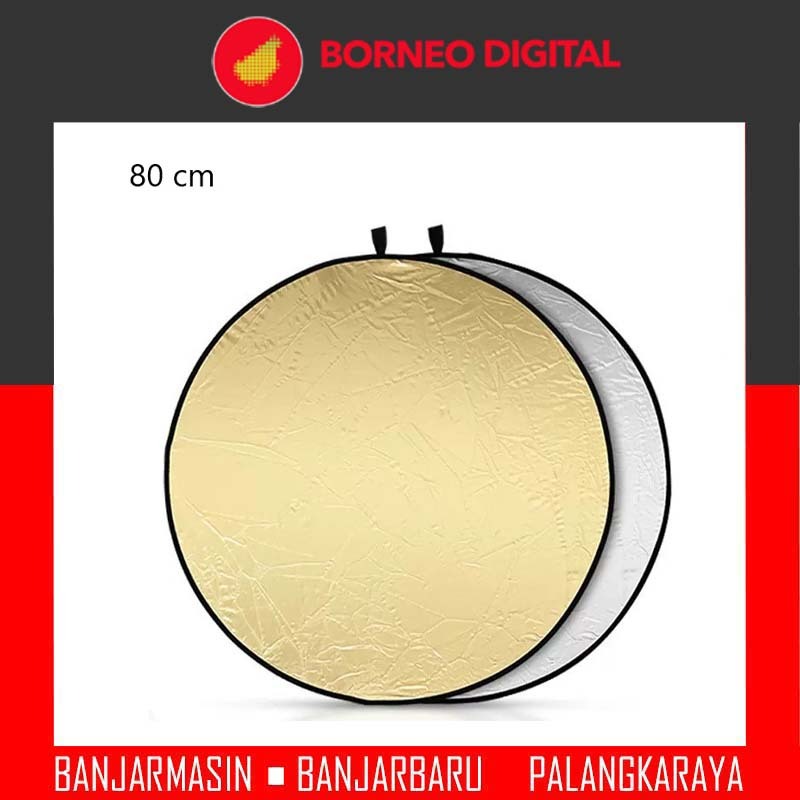 TaffSTUDIO Reflektor Cahaya Fotografi Studio 2in1 Foldable Portable 80cm - GO11