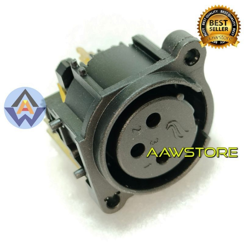 Soket Canon XLR 3pin konektor input body pvc female cewek