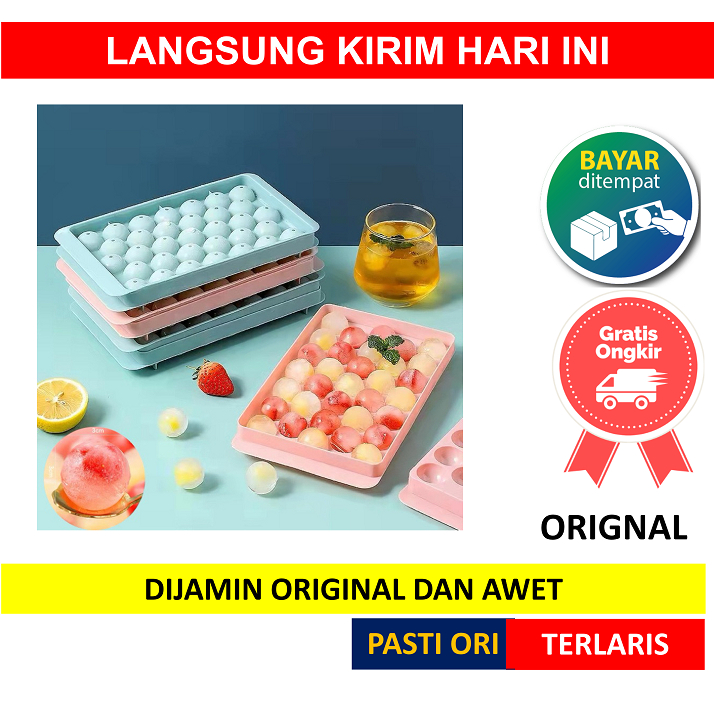 [ 33 LUBANG ] Cetakan Es Batu Jelly Ice Ball Puding Buah 33 Round Lubang Viral