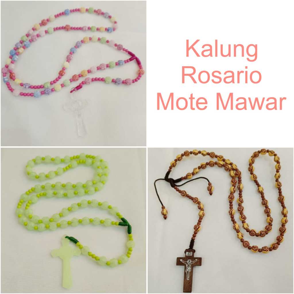 kalung rosario mote mawar rosario anak rosario dewasa rosario warna warni rosario mote rose Rosario 