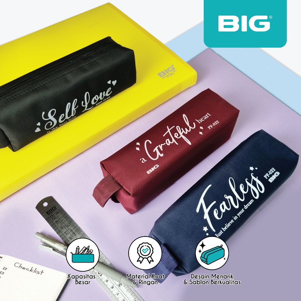 BIG Kotak Pensil/ Tempat Pensil/ Pencil Case Self Love/ Motivasi/ Kata-Kata/ Penyemangat PF-022