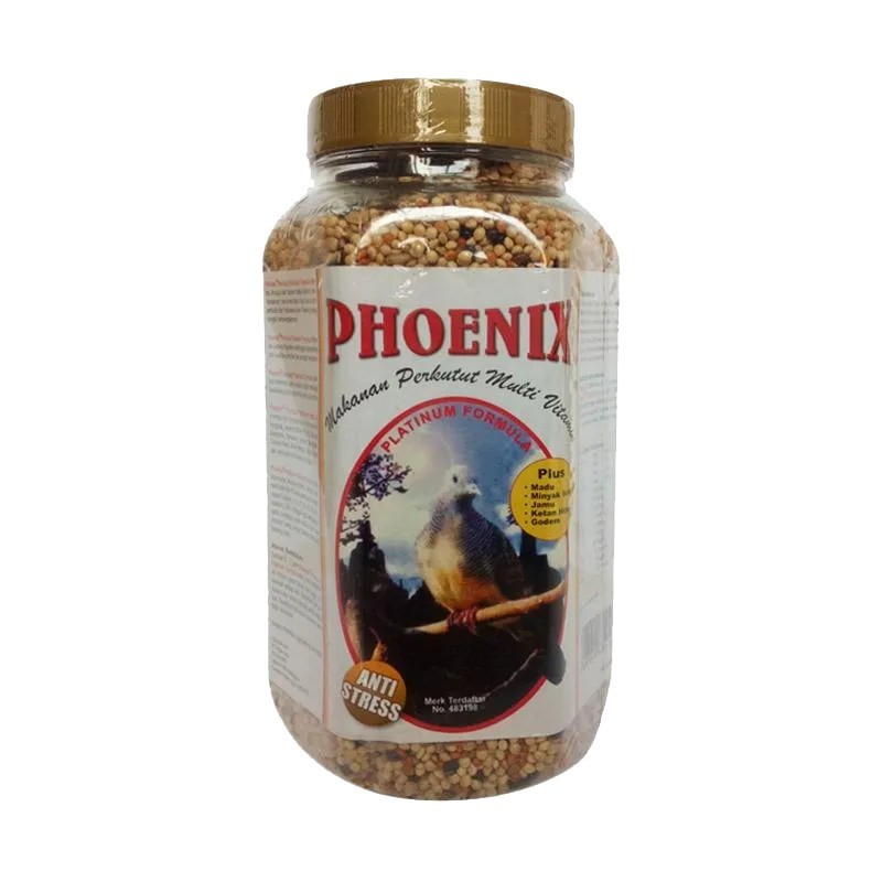 jual pakan burung phoenix cocok untuk burung perkutut dan sejenisnya dengan kemasan toples isi 520gr