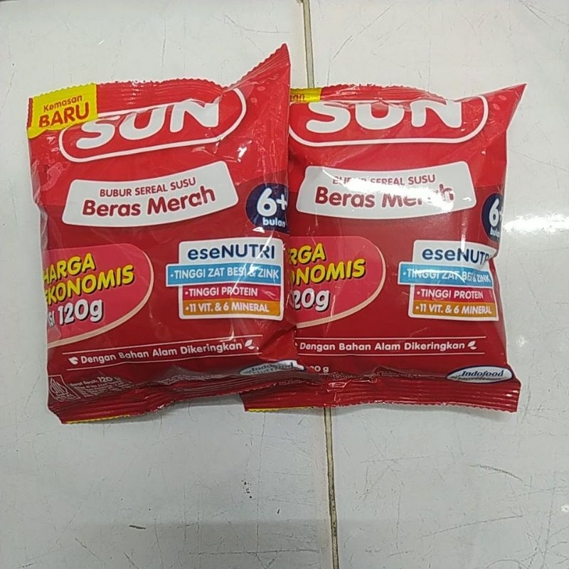 sun sachet 120gram beras merah/ sun bubur bayi beras merah 120gram