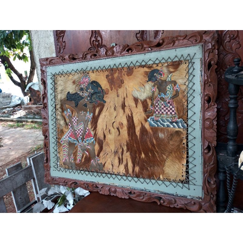 Hiasan Dinding Pajangan Antik Wayang Bahan Kulit Dekorasi Ruangan