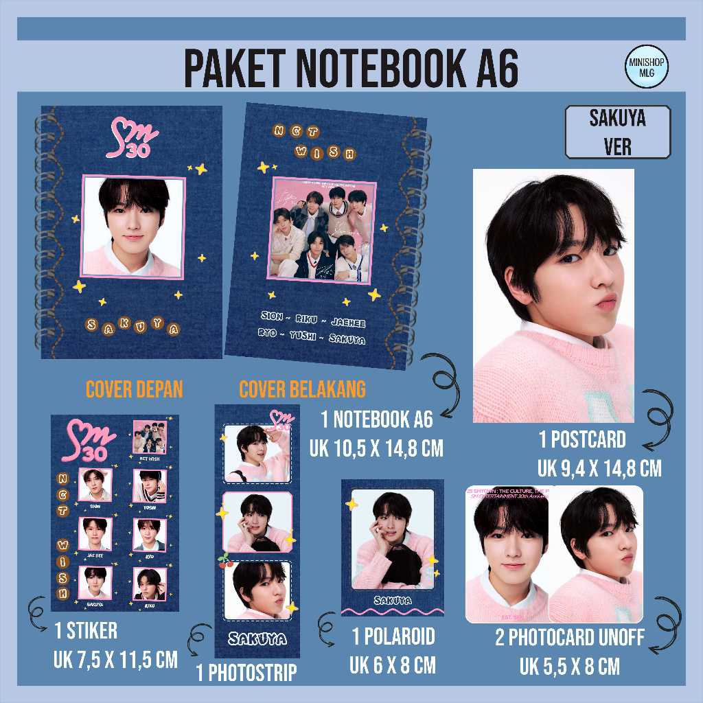 

(FREEBOX) PAKET HEMAT NOTEBOOK NCT WISH UNOFFICIAL - FANKIT NOTEBOOK BERGARIS NCT WISH SM30