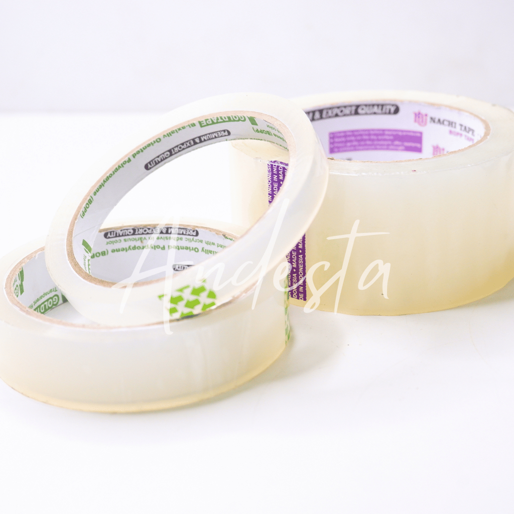 

[ GOLDTAPE ] Isolasi Selotip Bening Solatip Core Hijau12mm dan 24mm/ Bening - Roll