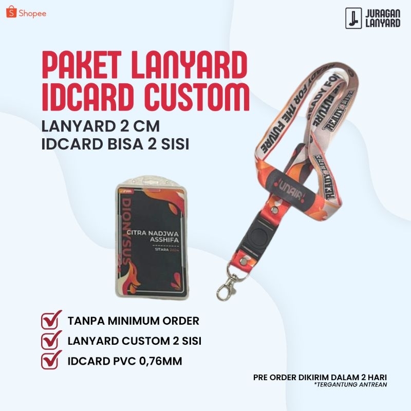 

PRINT IDCARD LANYARD (2-3 HARI) FULL PRINTING SUBLIME 2 CM / PAKET IDCARD LANYARD MURAH SURABAYA