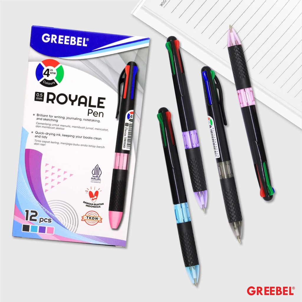 

GREEBEL ROYAL PEN PULPEN 4 WARNA 0.5MM - PER 1 PENA BIRU MERAH HITAM HIJAU
