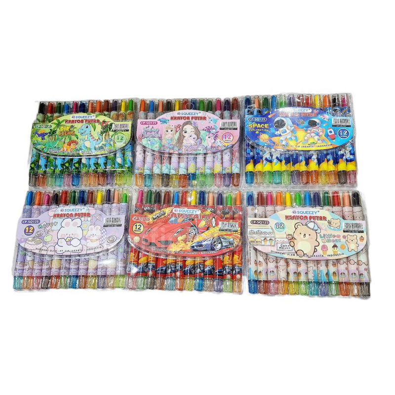 

Rolling Crayon putar 12 warna coloring