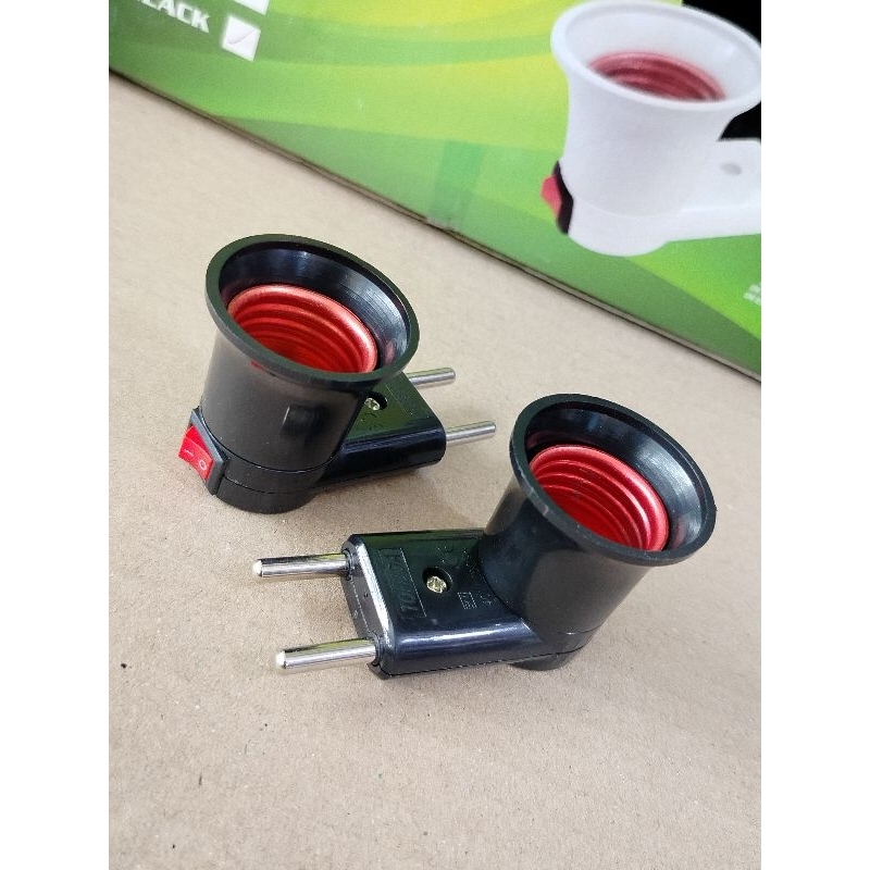 Fitting Colok TOFUDA + Saklar | Fitting Lampu TFD-168 Hitam | Harga Satuan