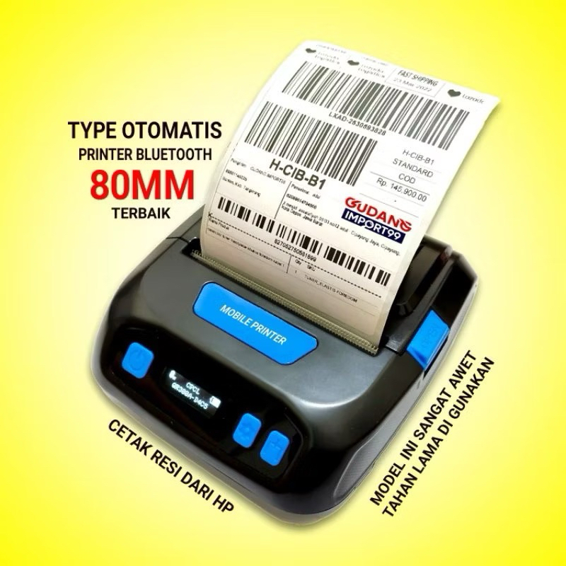 Printer Bluetooth thermal Mobile Printer ( Second/Bekas ) Cetak Resi Kertas 80mm