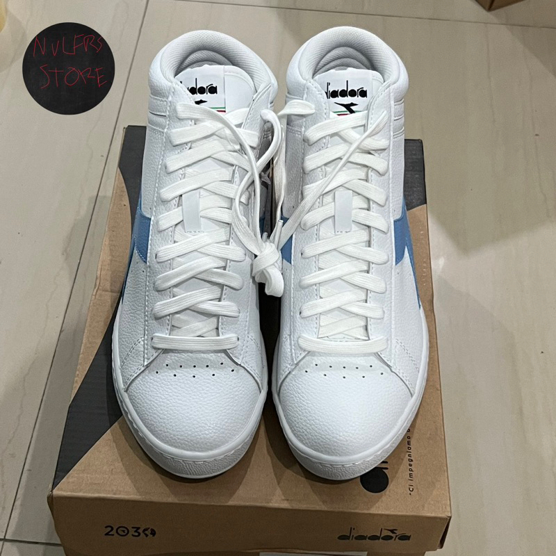 Diadora Game L High 2030 White Blue 100% Original