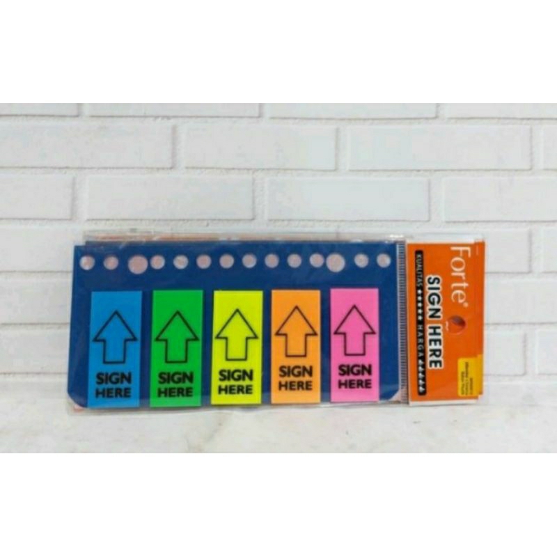 

Penanda Kertas/Sticky Note Sign Here Forte 20 lbr x 5 warna
