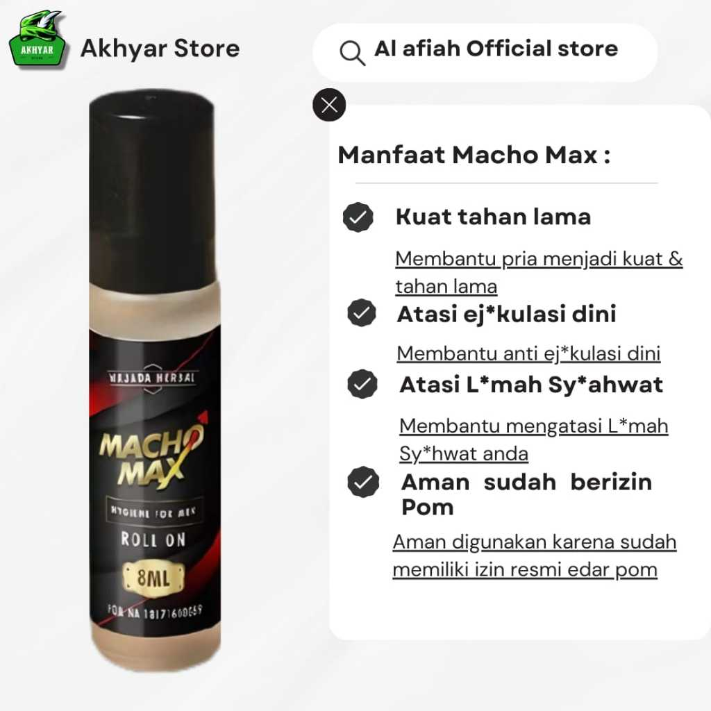 Macho Max Obat Oles Original Bpom Hajar Jahanam Premium For Man