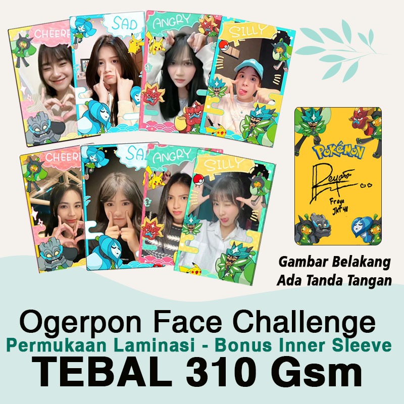 Ogerpon Face Challenge JKT48 x Pokemon Photocard Desain Bolak-balik