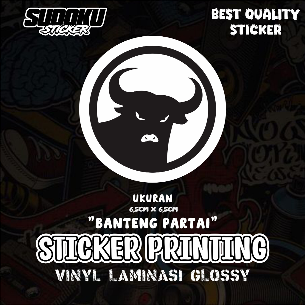 

STICKER STIKER PRINTING BANTENG PARTAI LOGO VIRAL FYP AESTHETIC