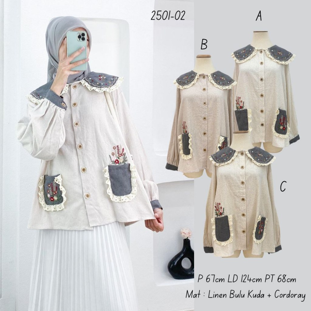 KEMEJA WANITA KEKINIAN - KAYLEE KEMEJA CEWEK MOTIF BUNGA - ATASAN WANITA ROMPI BUNGA - KEMEJA MURAH