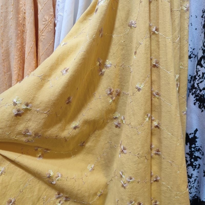 kain katun embos - kain cotton embroidery - bahan antik ad