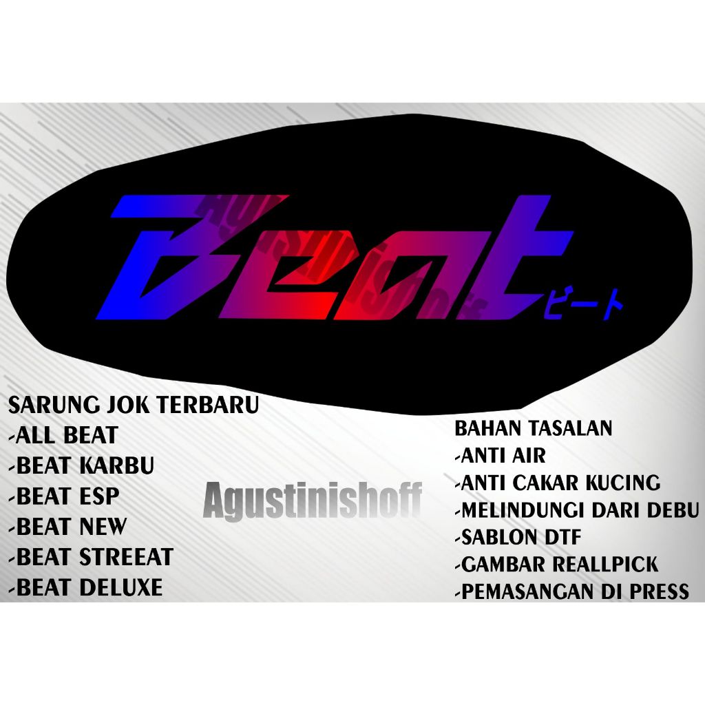 SARUNG COVER JOK MOTOR VIRAL BEAT KARBU BEAT FI.2014,2015,2016, BEAT NEW 2017,2018,2019 ANTI AIR ANT
